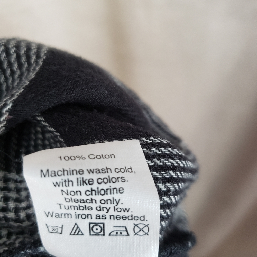 NWOT Madewell black checked off the shoulder flannel crop top Womens Lar… - Picture 5 of 6